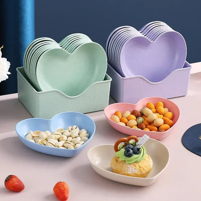 10 pcs Heart shape plates set