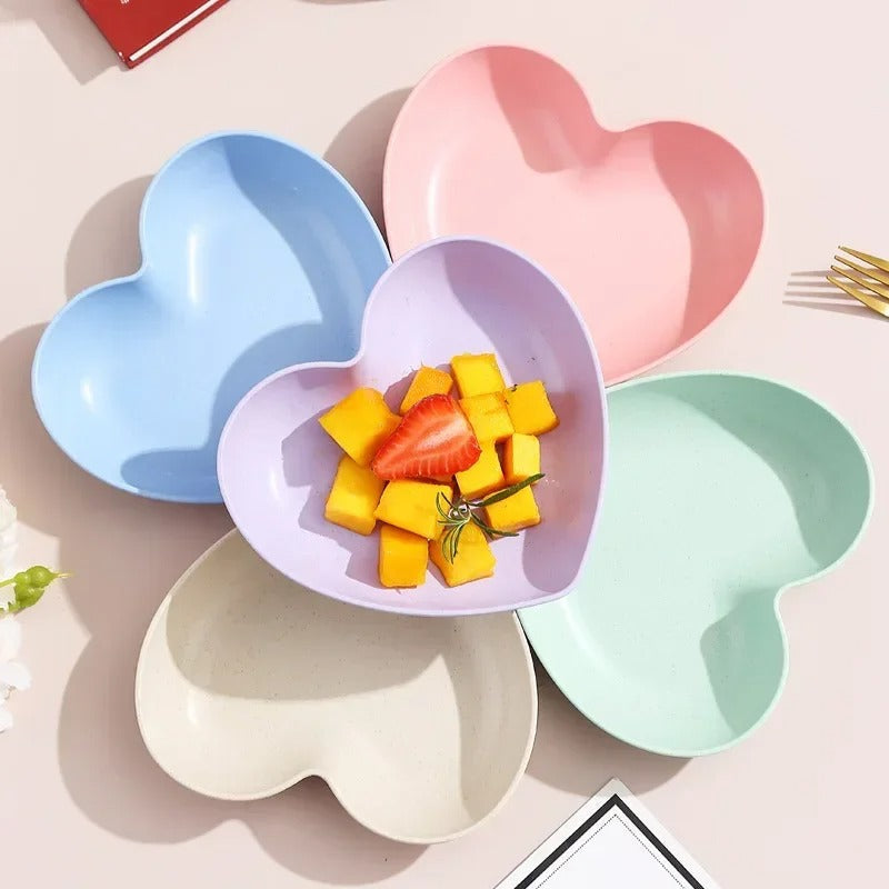 10 pcs Heart shape plates set