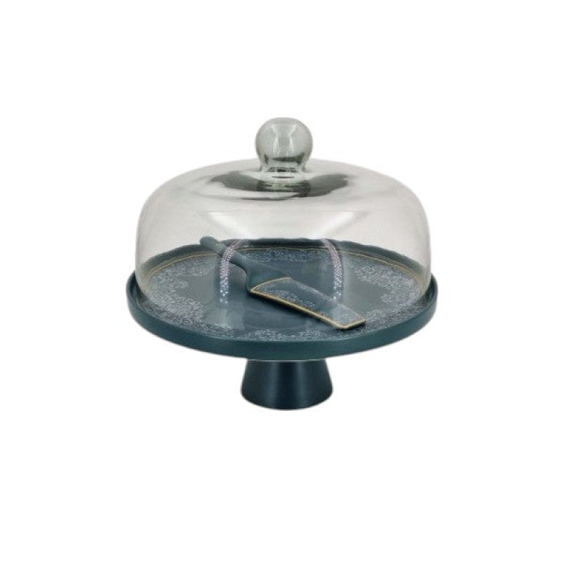 Cake Dish SeaGreen With G- Cover 4c-MK280