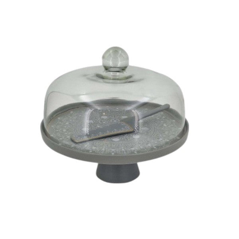 Cake Dish Gray With G- Cover H-D 4c-MK294