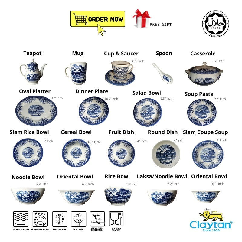 Claytan Complete Range Lead Safe Ceramic Tableware