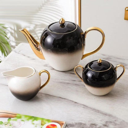 New Tea & Cake Set - White & Black