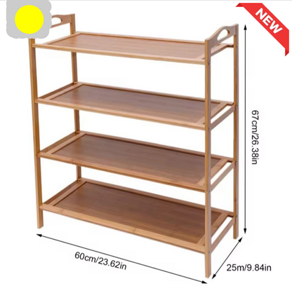 PREMIUM NATURAL BAMBOO STORAGE RACK – KITCHEN BATHROOM & LIVING ROOM