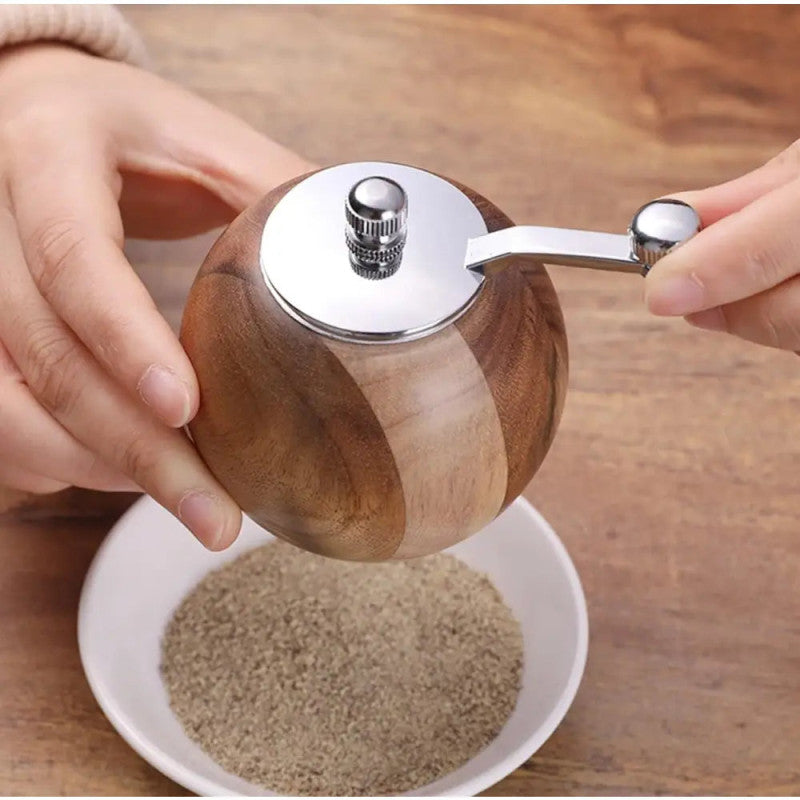 Premium Wooden Pepper & Spice Grinder – Hand Crank Seasoning Mill