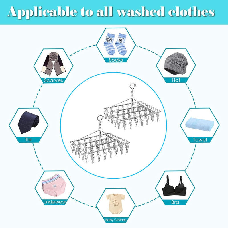 Metal Clothes Dryer With 40 Clips