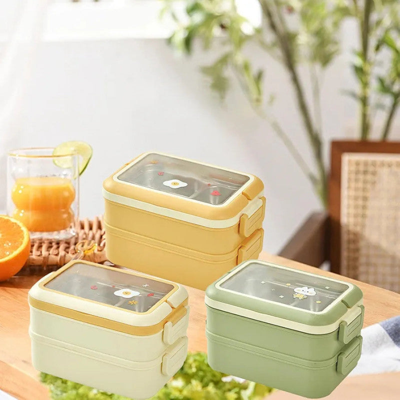 Insulated Stainless Steel 2 Layer Lunch Box – Portable Food Container | Adornia.pk