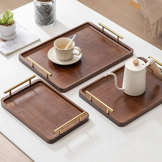Elegant Serving Wooden Tray Set (3 Piece Set)