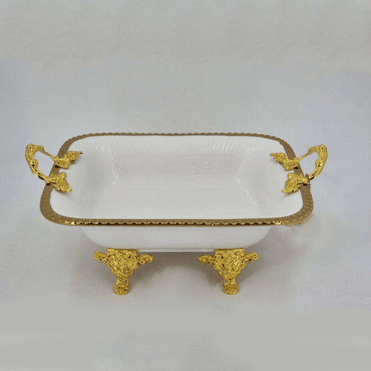 Square Dish White Gold