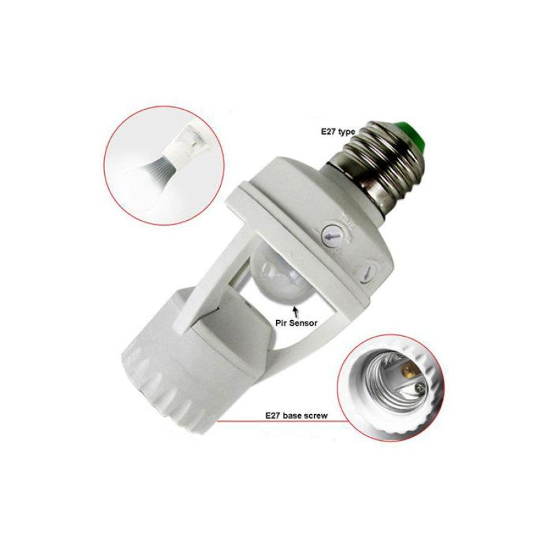 PIR Motion Sensor LED Bulb Holder , Auto On/Off Light Control Sensor