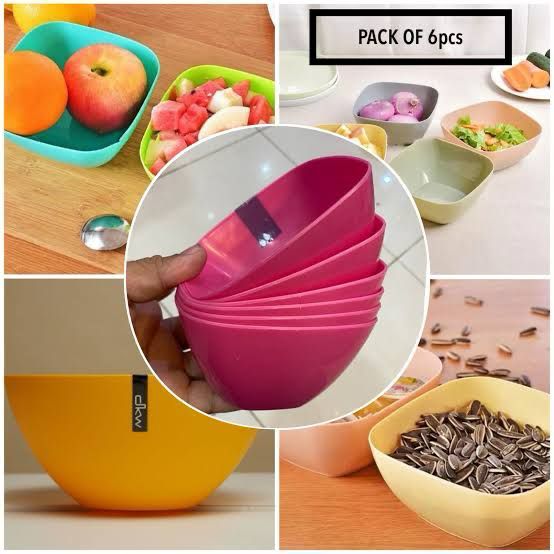 Pack of 6pcs Ruby Small Bowls Set (Mix/Random Color)
