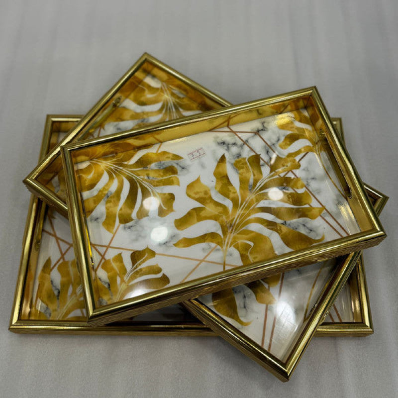 Luxurious 3-Piece Serving Tray Set