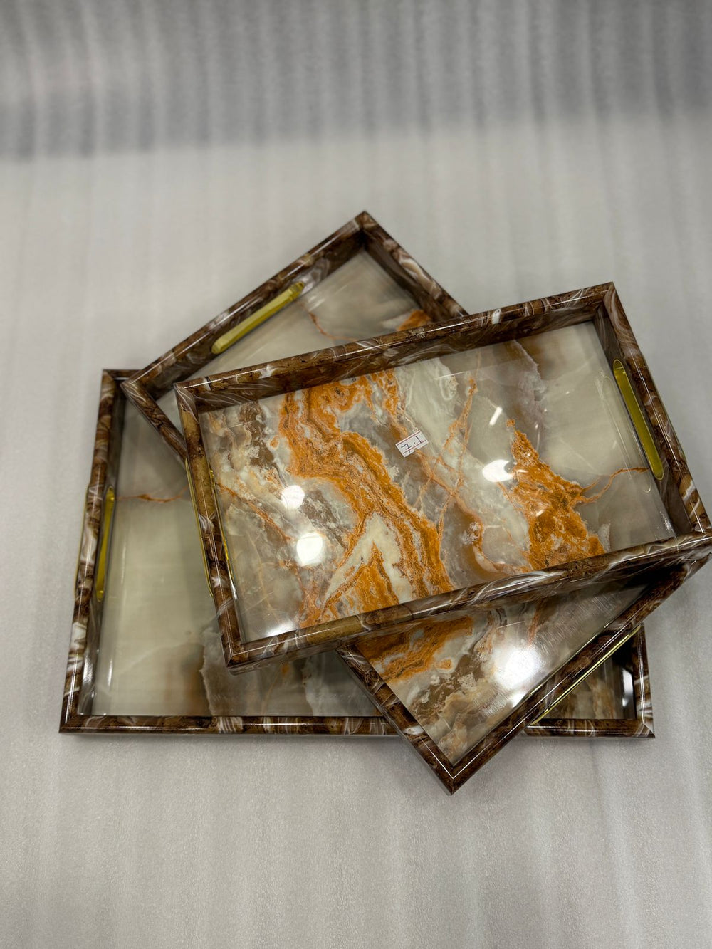 Luxurious 3-Piece Serving Tray Set