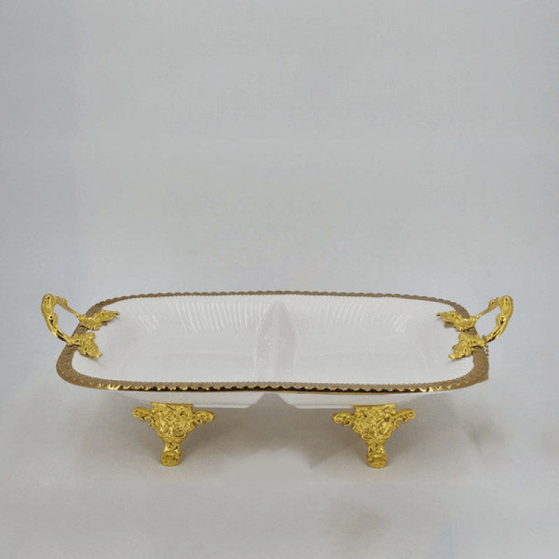 2Section Dish White Gold