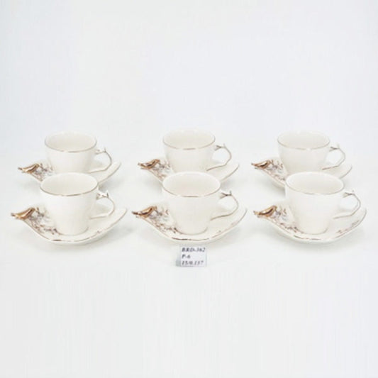 Tea Set – 6 Pcs | Elegant Porcelain Cups & Saucers