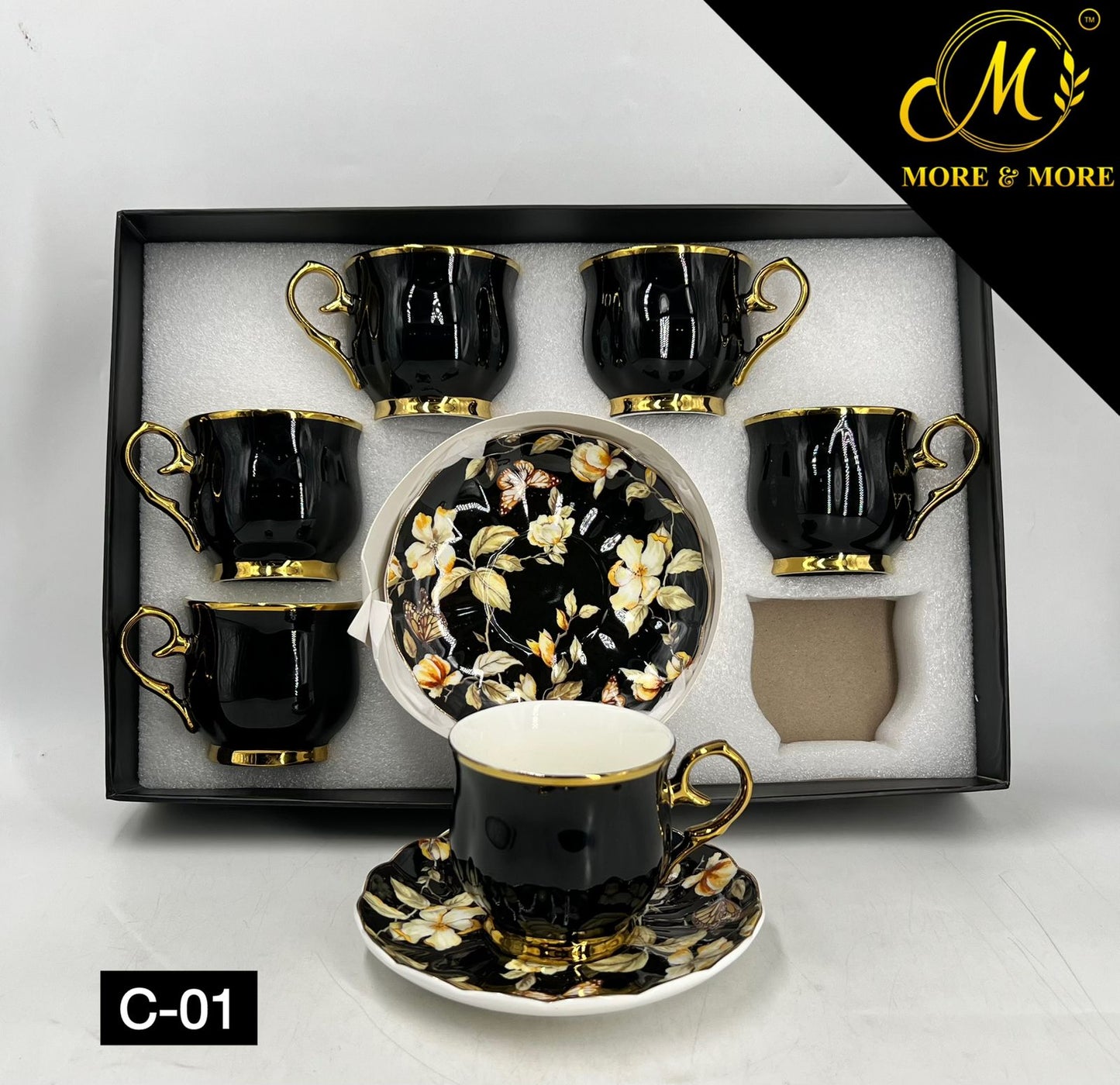 Floral Pattern Cups & Saucer Set