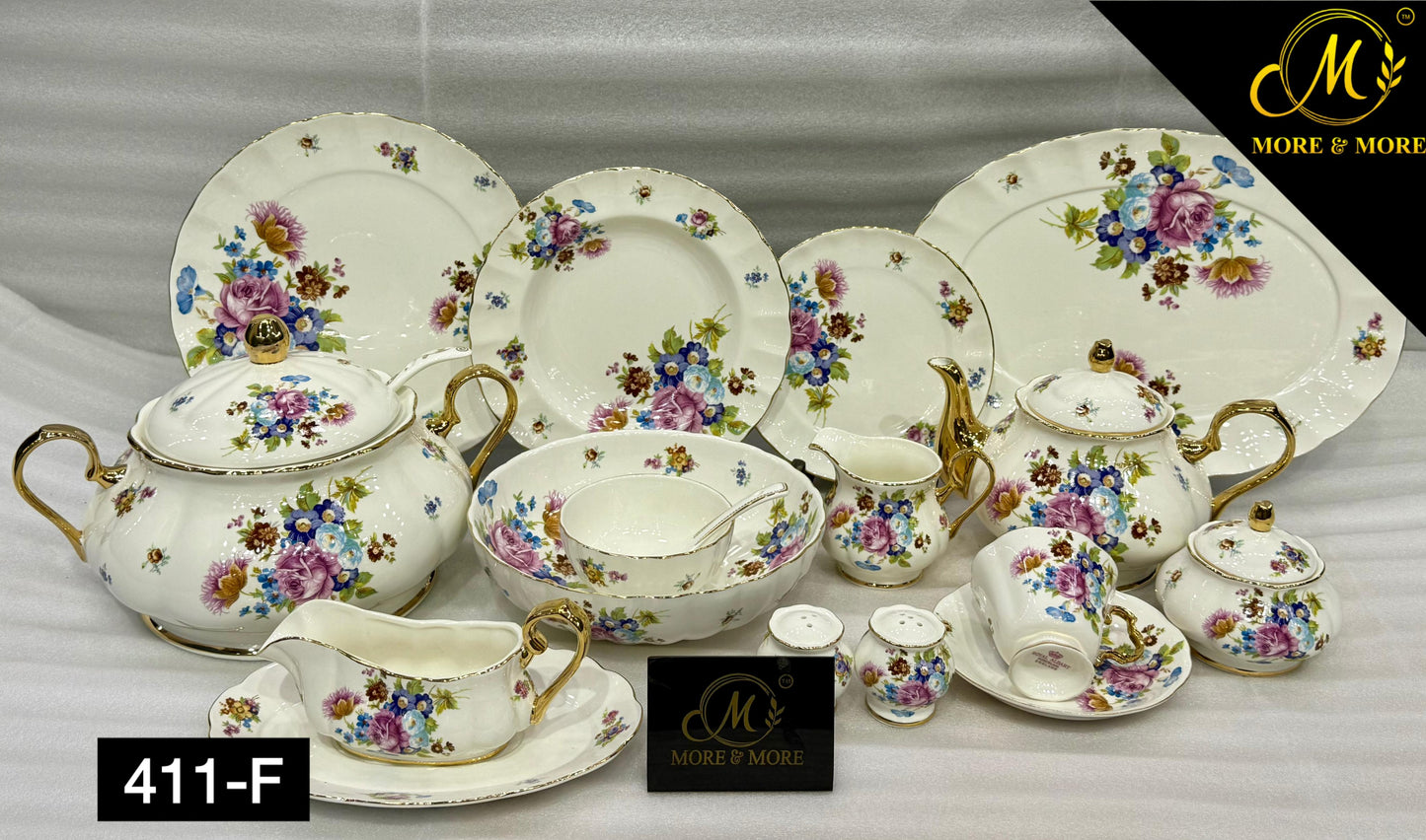 Royal Albert Style Dinner Set - Design: 411-F