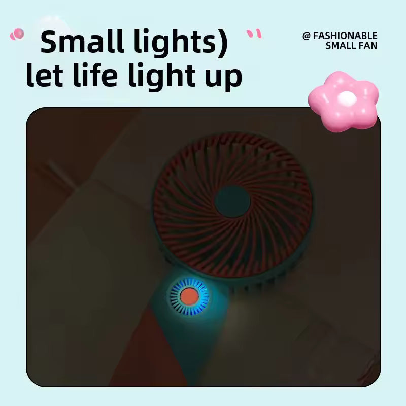 Portable Mini USB Fan Cute Cartoon Design 3 Speed Adjustable