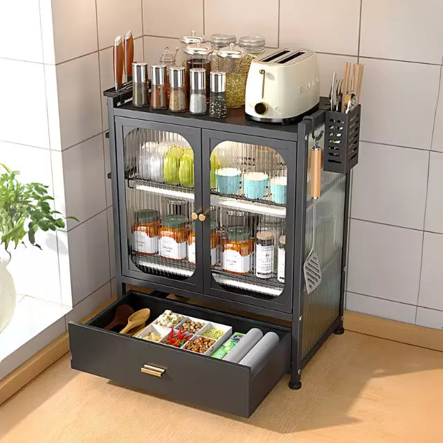 Multipurpose Kitchen Table Top Clamshell Type Dustproof Sealed Storage Cabinet Seasoning Box Storage Shelf – Durable, And Stylish