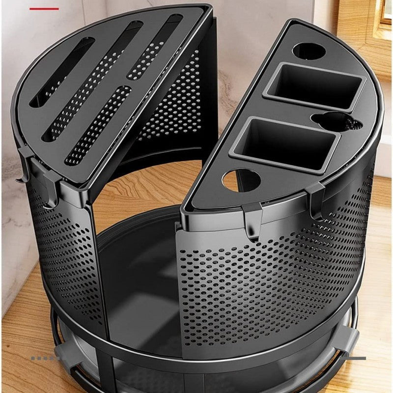 360° Rotating Storage Rack – Kitchen Cutlery & Utensil Organizer | Adornia.pk