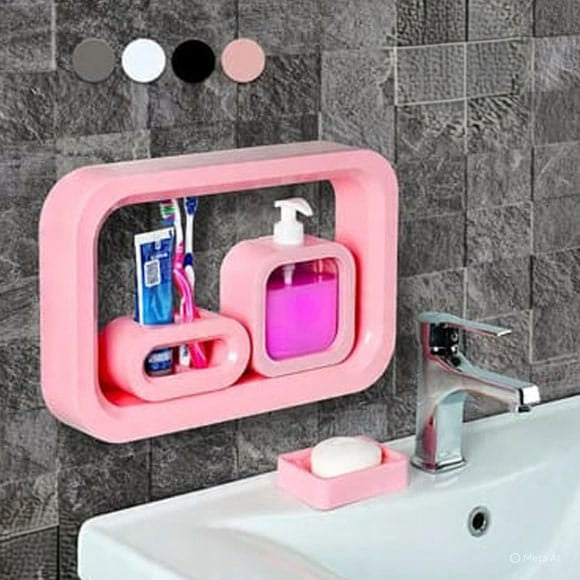 Acrylic 4-Piece Bathroom Storage Set