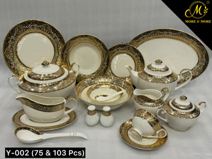 Yamasen Japan-Style Gold Plated Dinner Set - Design: Y-002