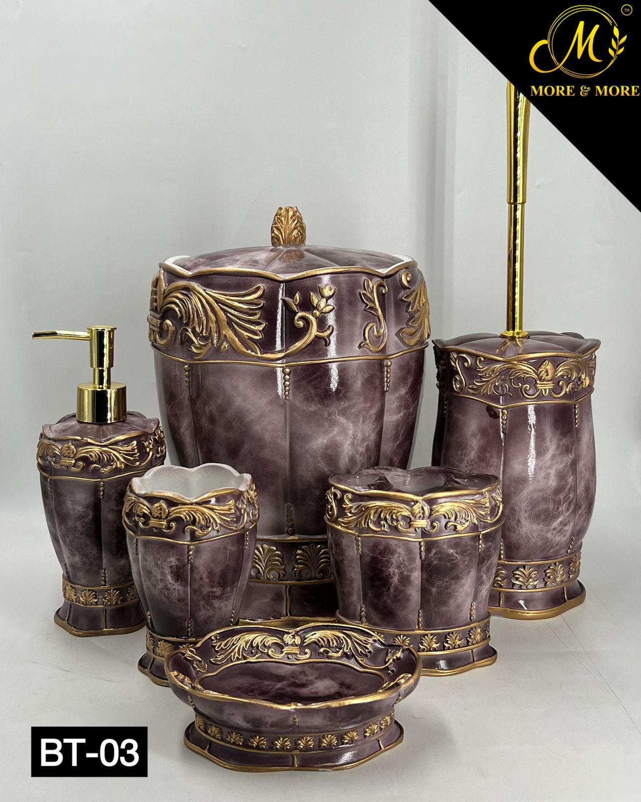 Luxury Royal Marble Ceramic Bathroom Set