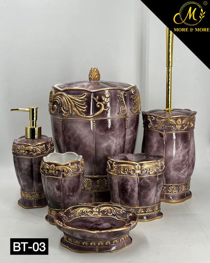 Luxury Royal Marble Ceramic Bathroom Set