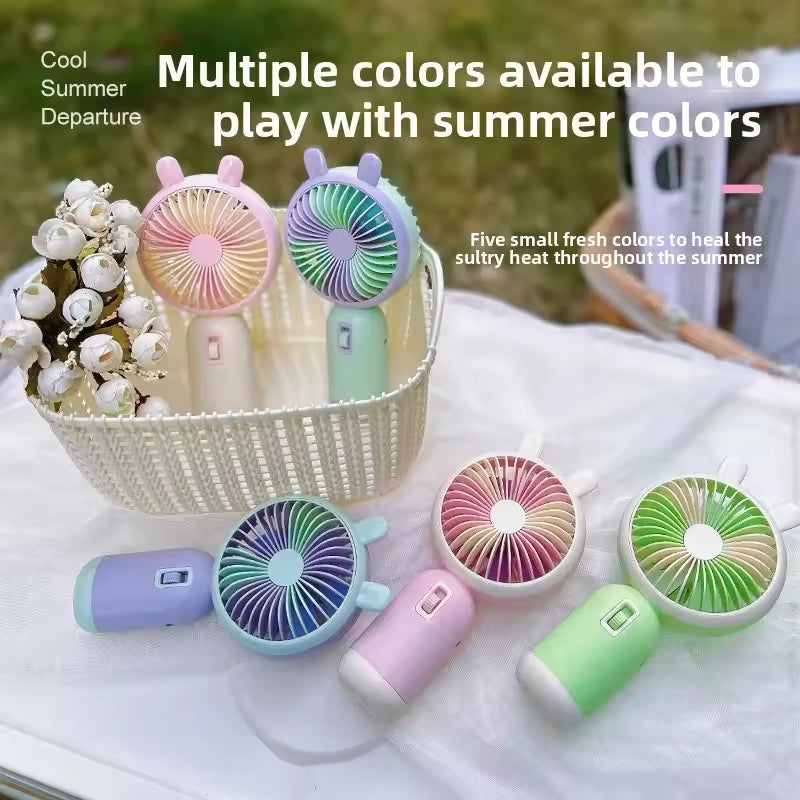 Mini Handheld Fan Portable USB Rechargeable 3 Speed Cooling