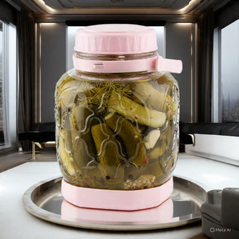 Ziba Sazan Kasnik Pickle Glass Jar Iran Made