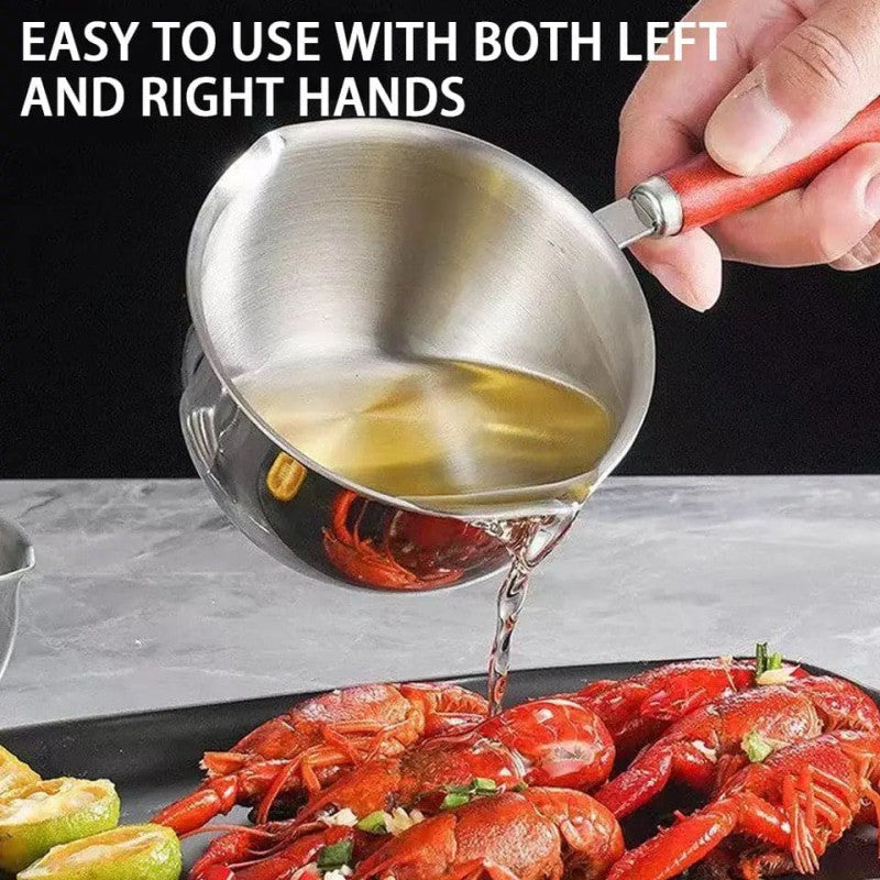 Stainless Steel Oil Splash Pot – Kitchen Oil Storage & Pouring Container | Adornia.pk