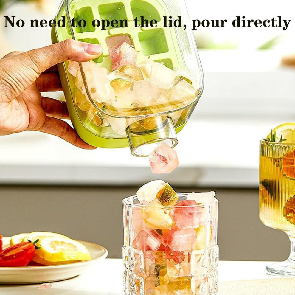 2in1 Ice Cube Water Bottle And Tray With Lid