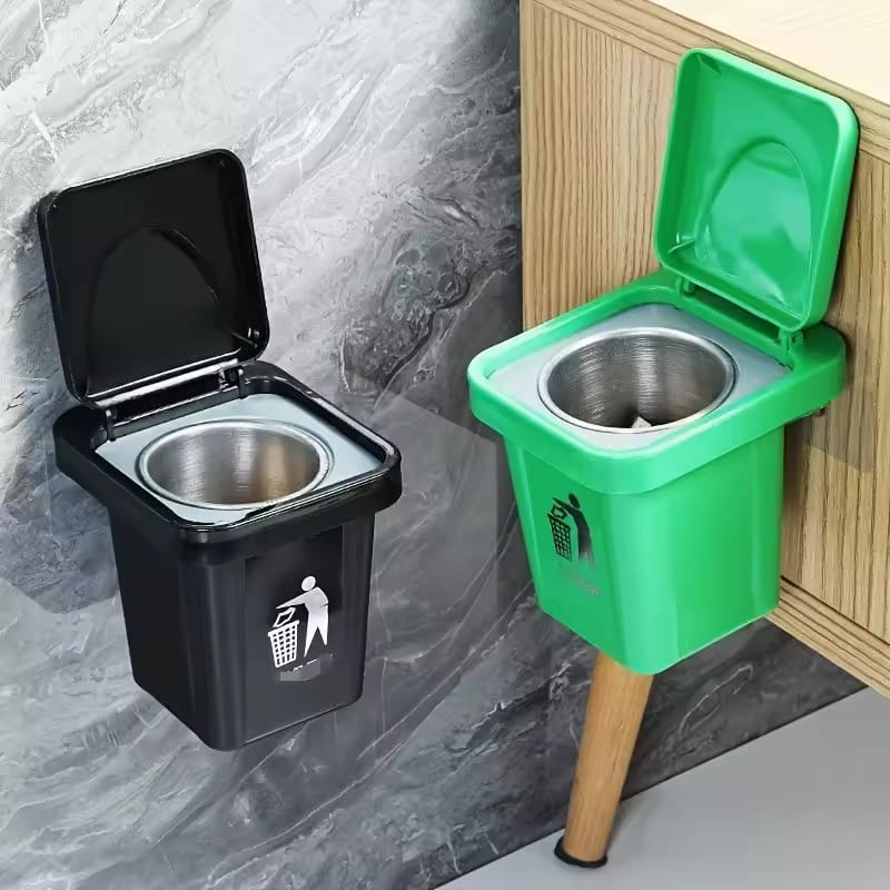 Elegant Wall Mounted Metal Ashtray And Waste Bin
