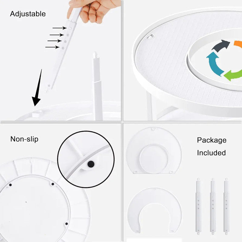 2 Tier Adjustable Rotating Spice Rack Organizer