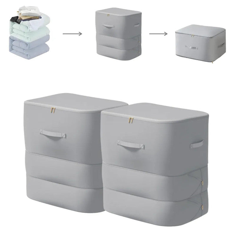 Ultra Space Saving Self Compression Storage Bags with Durable Handle – Large Capacity Organizers for Clothes & Bedding