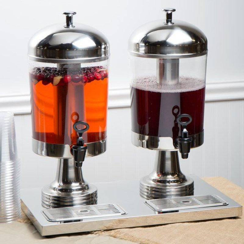 Acrylic & Steel Double Juice Dispenser