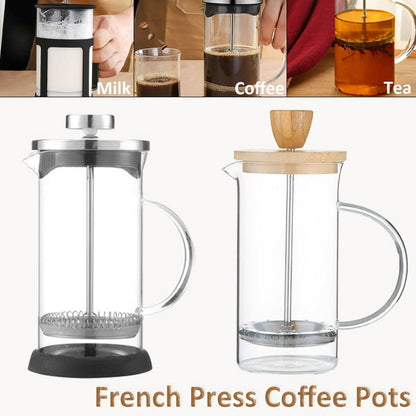 Multifunctional Coffee French Press Pot With Filter high borosilicate glass Hand Punch Coffee Pot