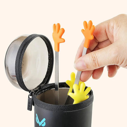 Stainless Steel Silicone Mini Food Tong (Hand Shaped Clip)