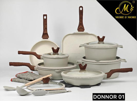 21-Pcs Non-Stick Cookware Set | Donnor 01 - W
