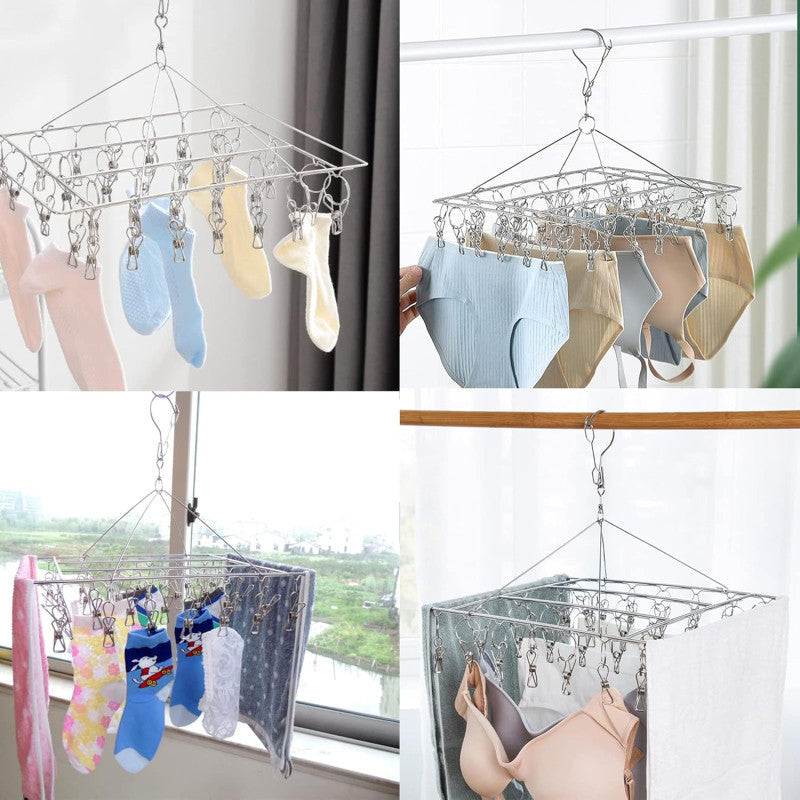 Metal Clothes Dryer With 40 Clips