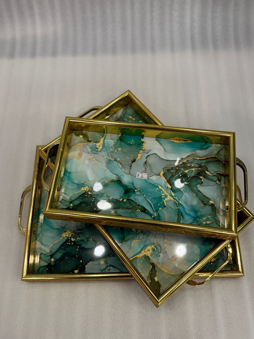 Luxurious 3-Piece Serving Tray Set