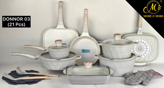 21-Pcs Non-Stick Cookware Set | Donnor 03 - W