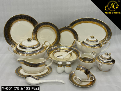 Yamasen Japan-Style Gold Plated Dinner Set - Design: Y-001
