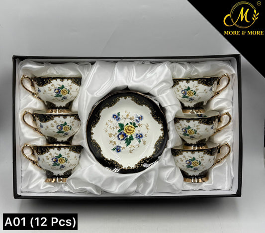 Royal Albert-Style Cup & Saucer Set – Design : A01-F