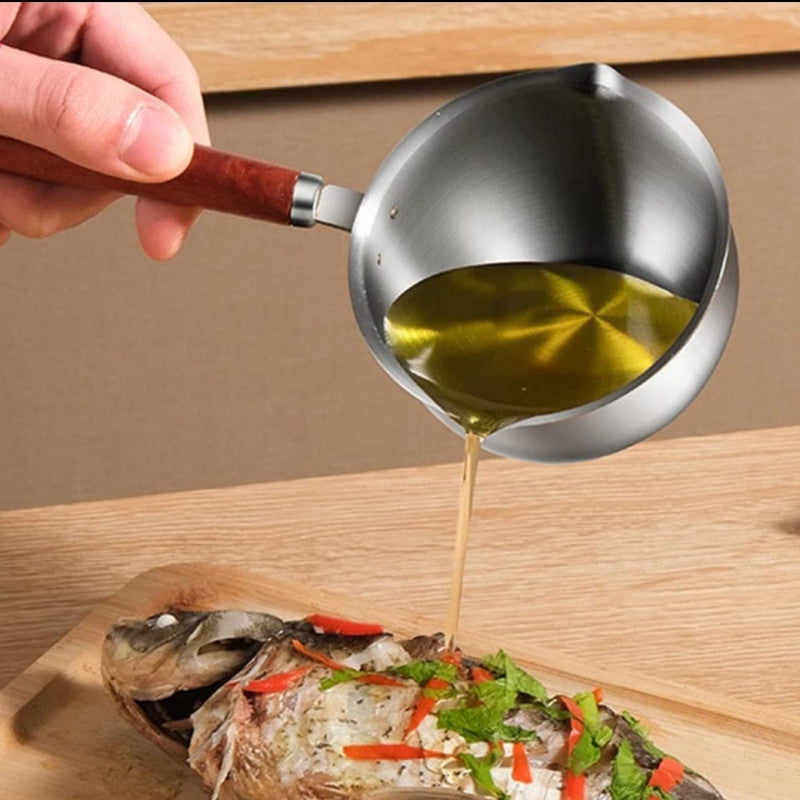 Stainless Steel Oil Splash Pot – Kitchen Oil Storage & Pouring Container | Adornia.pk