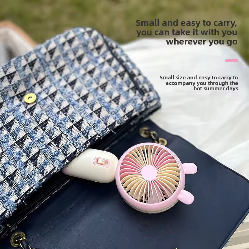 Mini Handheld Fan Portable USB Rechargeable 3 Speed Cooling