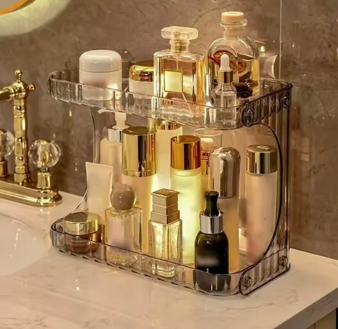 Double Layer Multipurpose Storage Organizer - Bathroom And Cosmetics Organizer