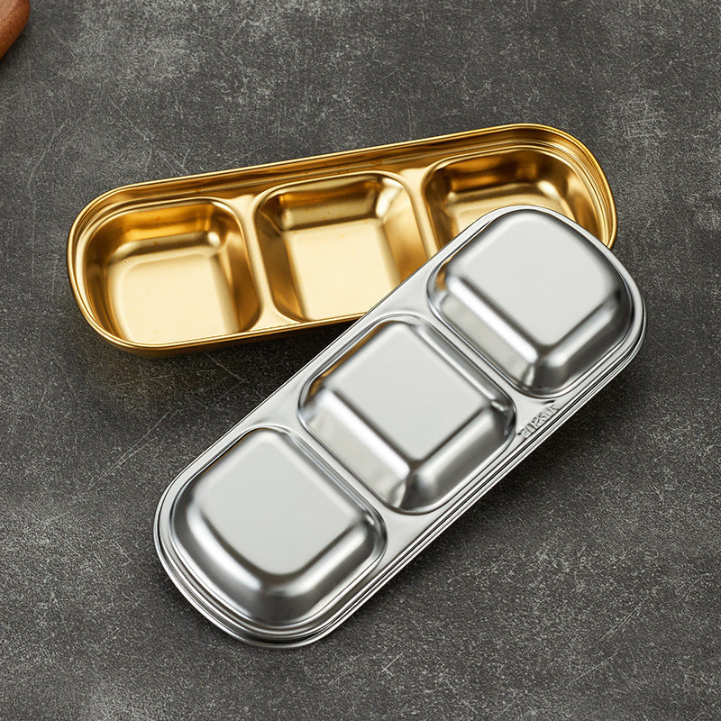 3 Portion Stainless Steel Sauce Tray
