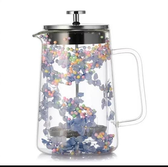 Elegant Floral Design French Press Coffee Maker with Stainless Steel