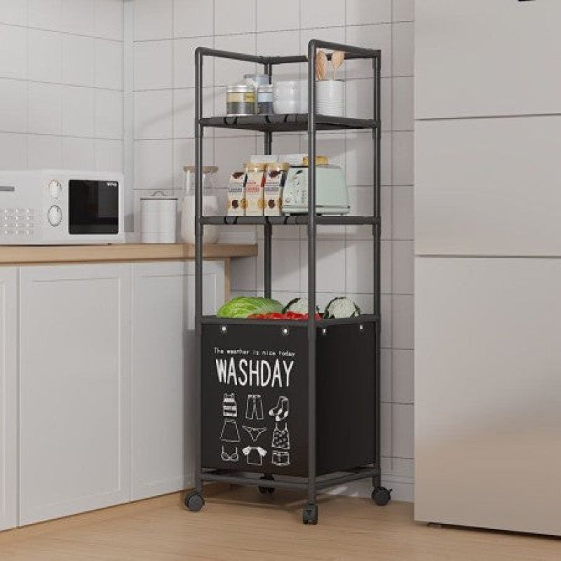 3-Layer Laundry Basket with Wheels | Multi-Tier Clothes Storage Hamper for Bathroom & Bedroom