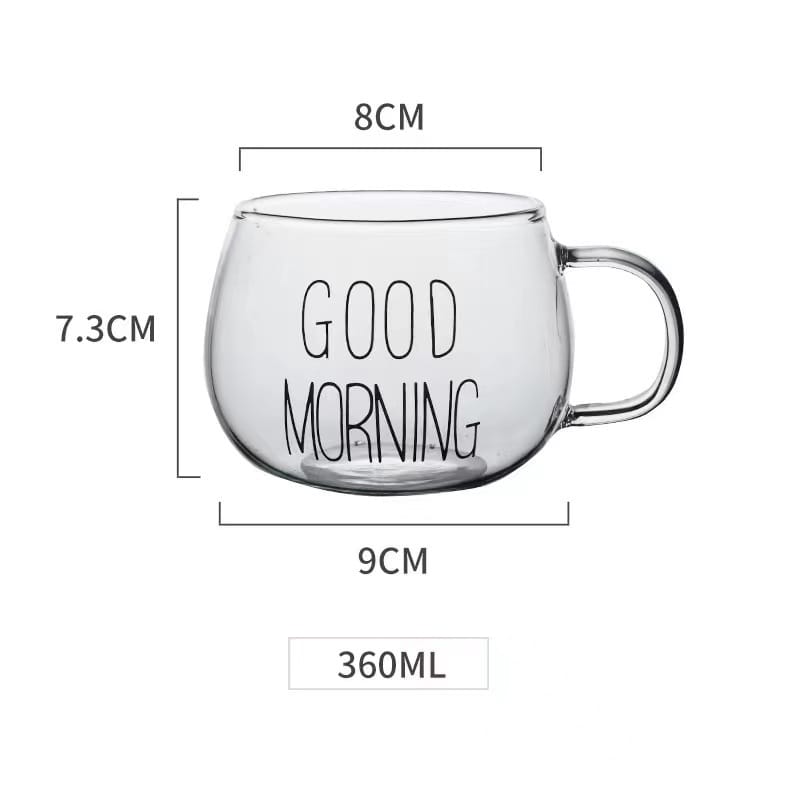 Transparent Good Morning Glass Mug